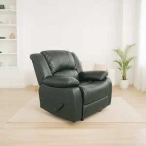 כורסת טלוויזיה ריקליינר רחב במיוחד גב גבוה בצבע שחור