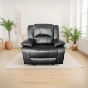 כורסת טלוויזיה ריקליינר רחב במיוחד גב גבוה בצבע שחור